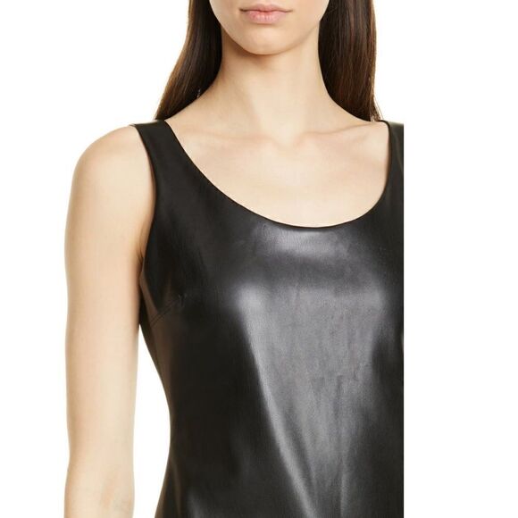 THEORY Scoop Neck Faux Leather Tank Top, Black, Small, (4/6), Designer, NWT - Picture 8 of 16